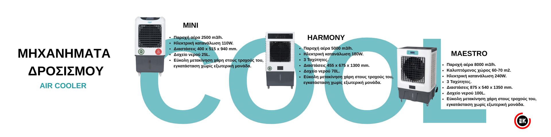 Μηχανήματα δροσισμού Air Cooler